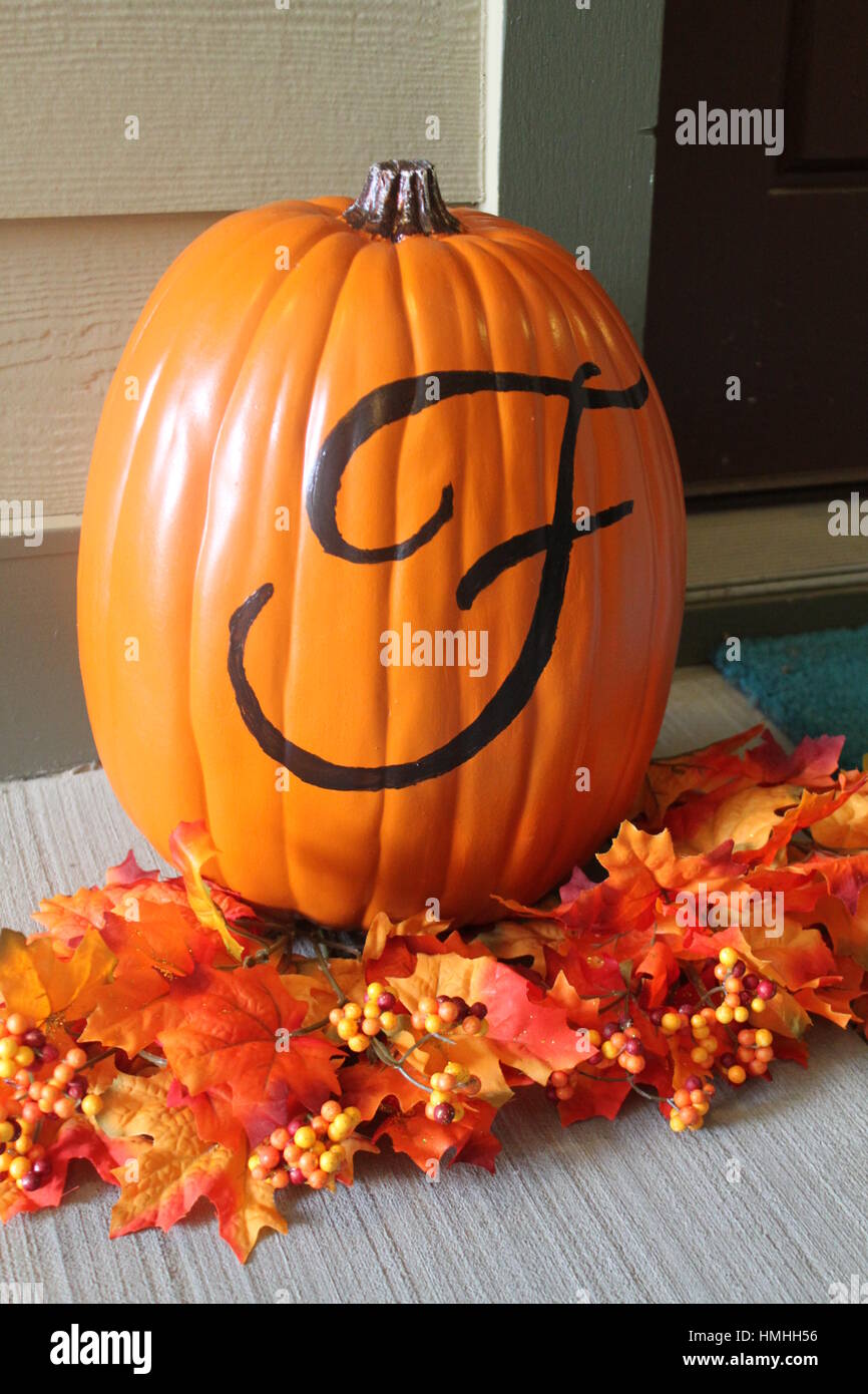 Monogrammed zucca Foto Stock