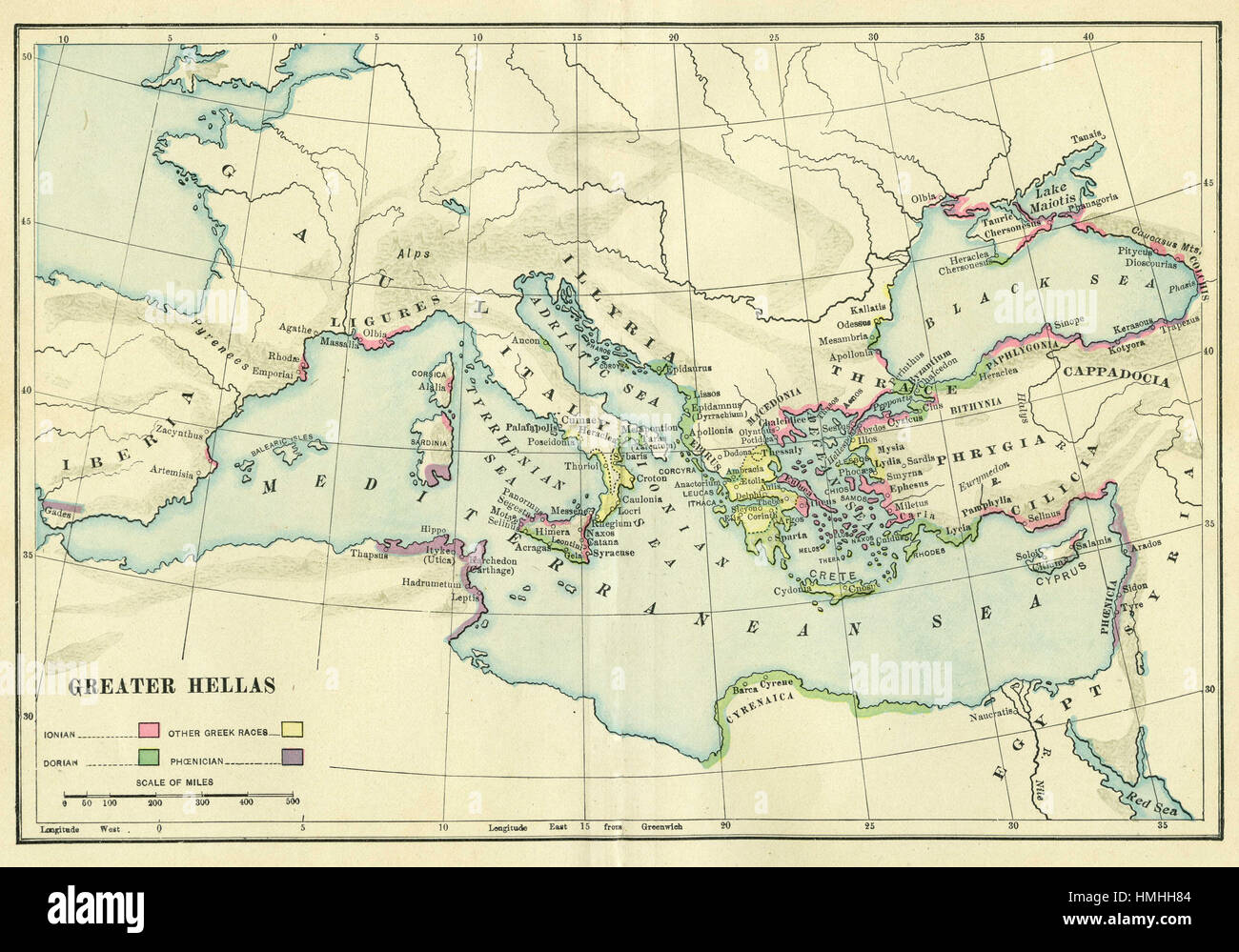 Mappa di Europa Foto Stock