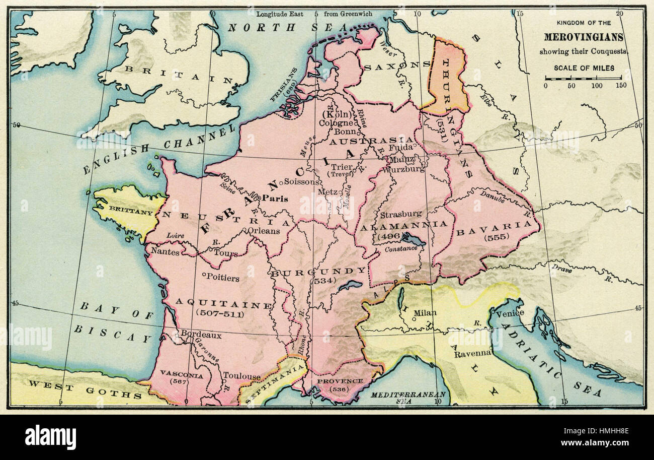 Mappa di Europa Foto Stock