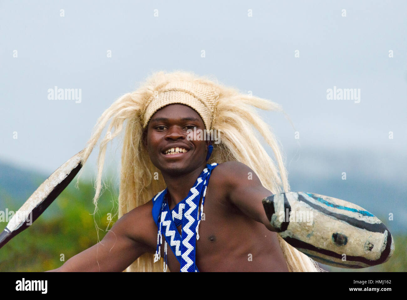 Tradizionali danze tribali, Ruanda Foto Stock