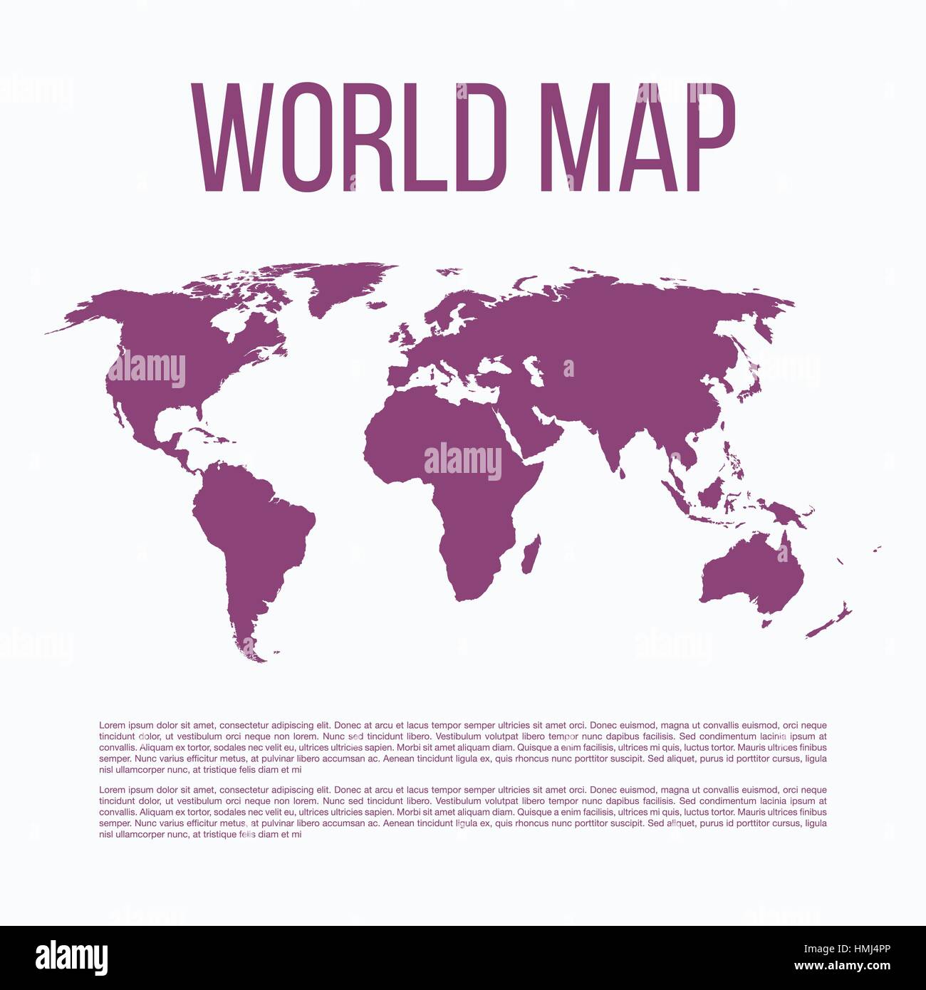 Illustrazione vettoriale di una mappa del mondo. Vettore di stock Illustrazione Vettoriale