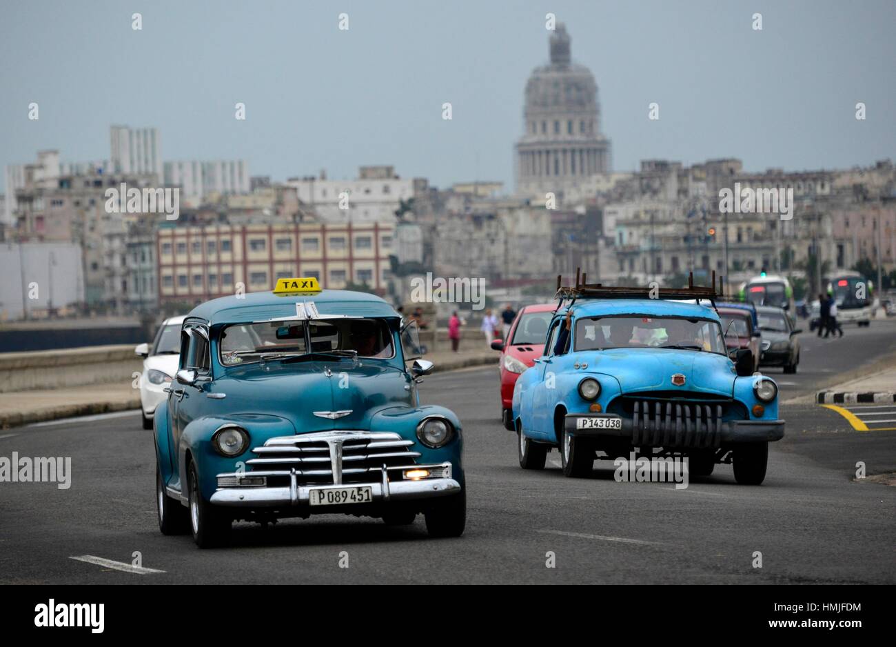 Vintage classic american car in Havana, Cuba Canvas Print * ® * We live t