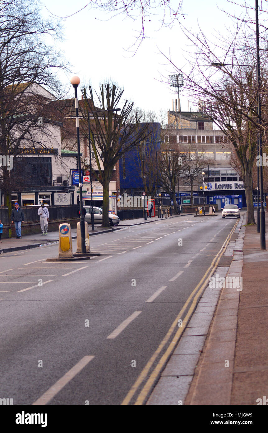 Vista Loftus Road football Stadium Foto Stock