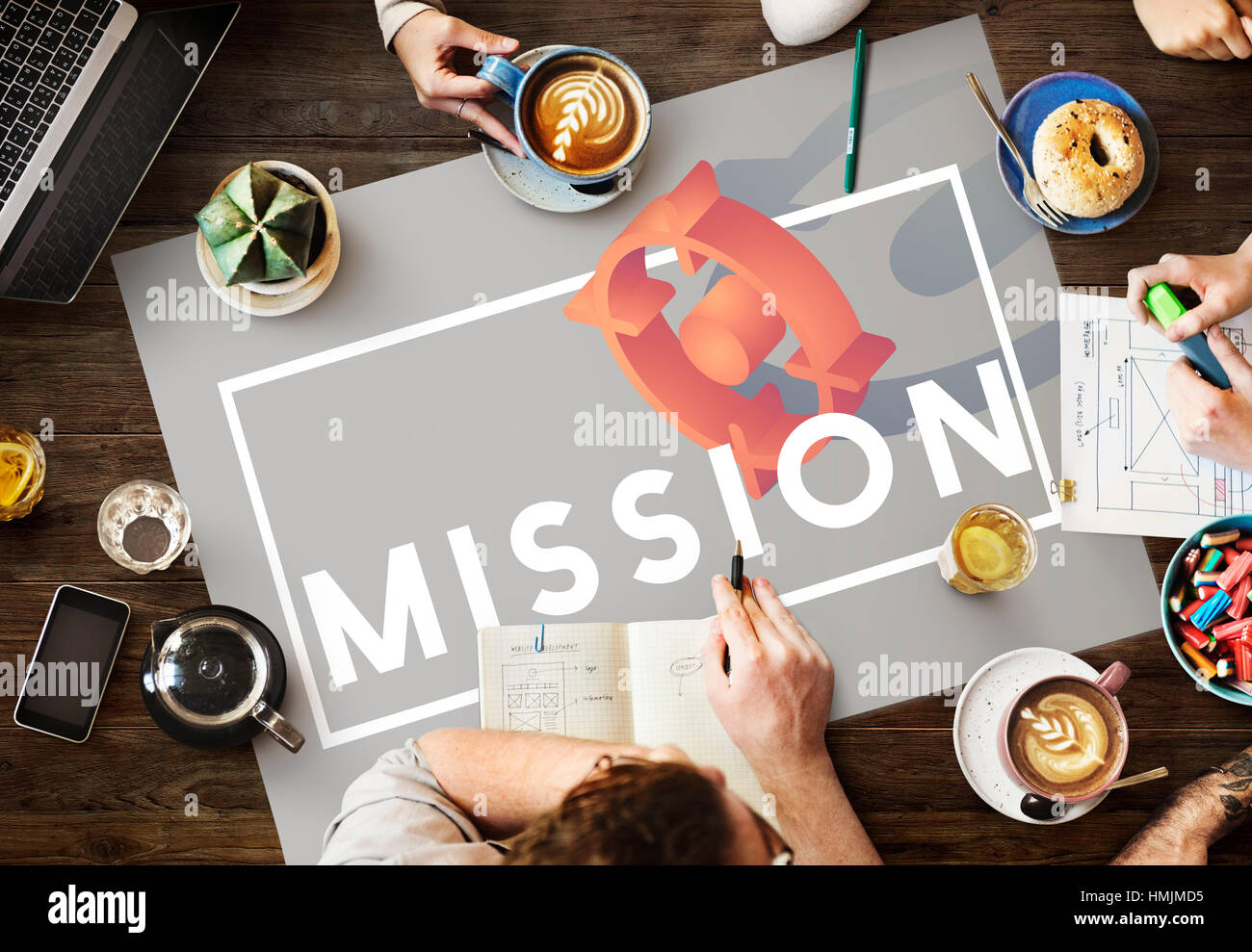 Compito del Business Plan il concetto di missione Foto Stock
