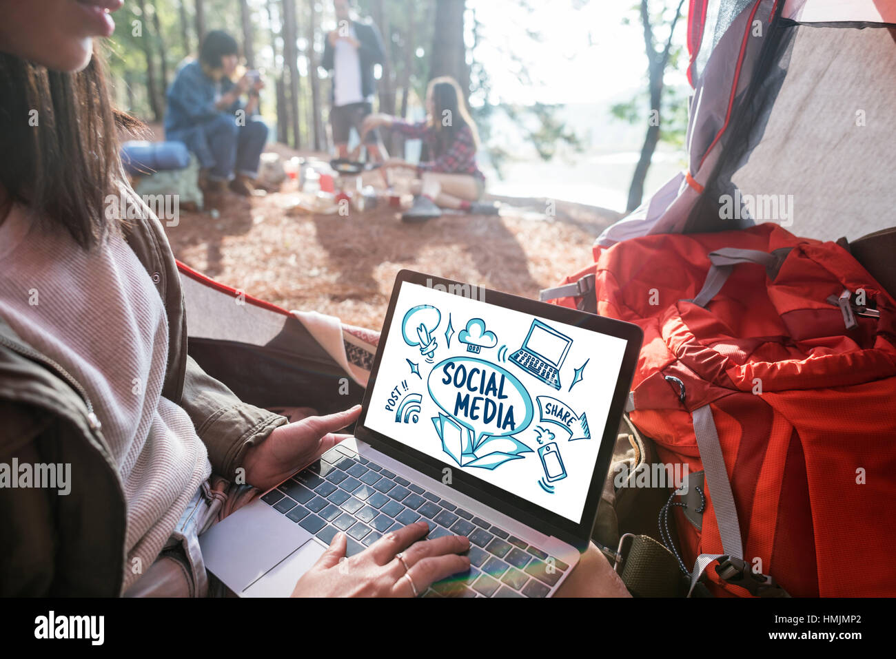 Social Media Network icona Chat Concept Foto Stock