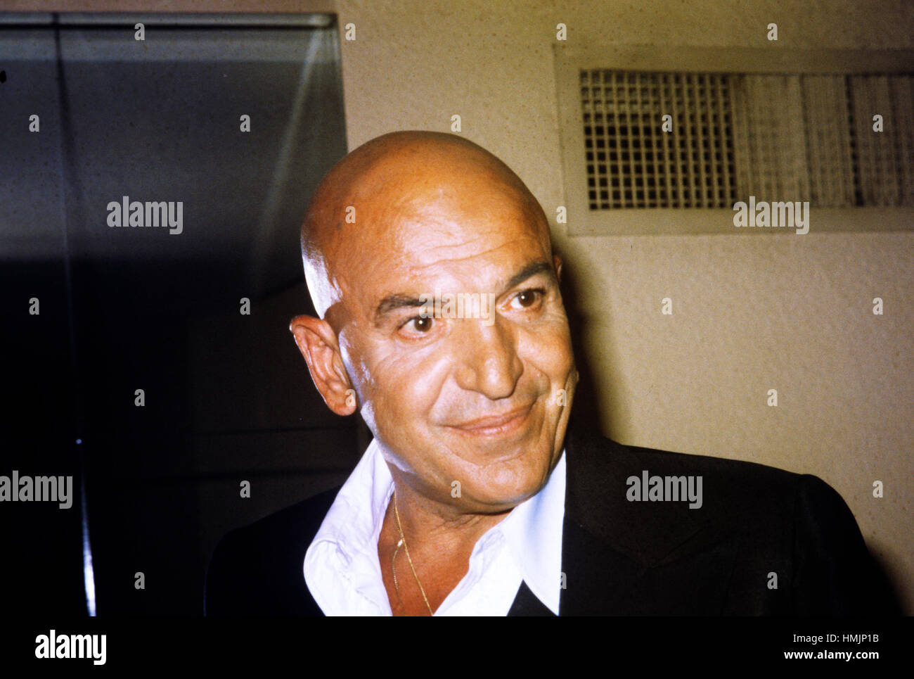 Attore americano Telly Savalas fotografato il 9 settembre 1979. Foto Stock