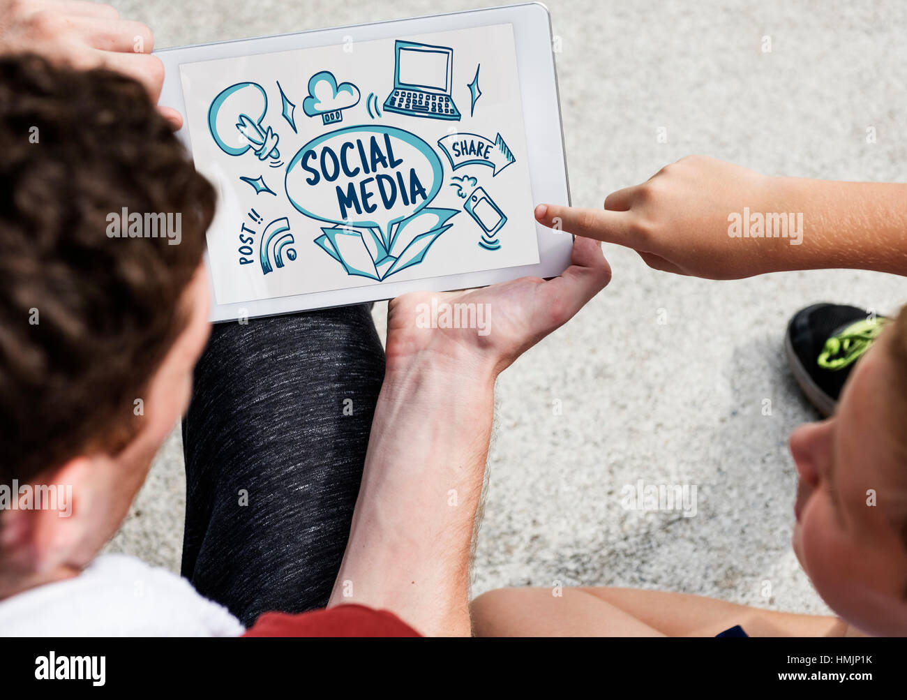Social Media Network icona Chat Concept Foto Stock