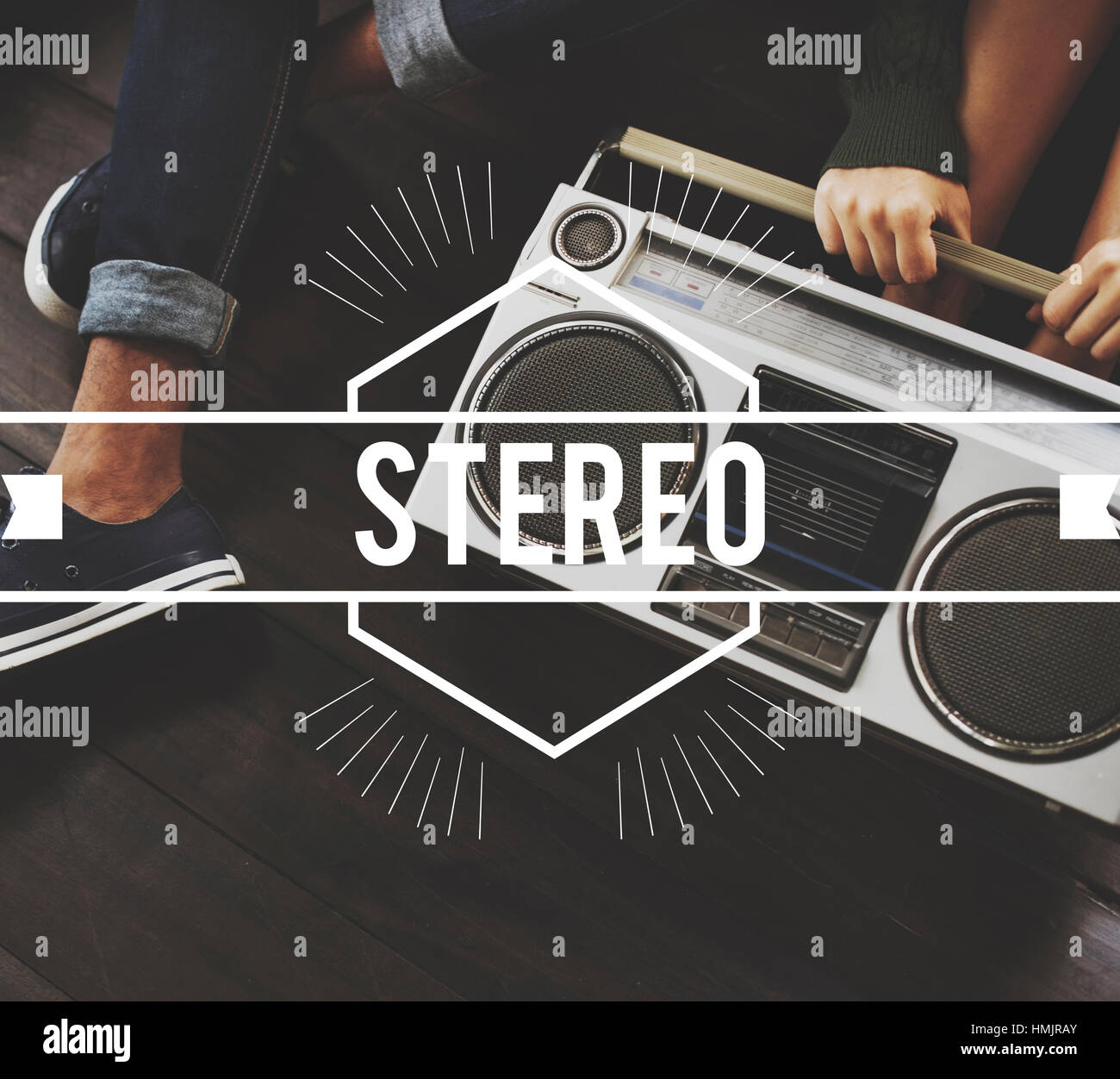 Vintage Stereo Vector Graphic Concept Foto Stock