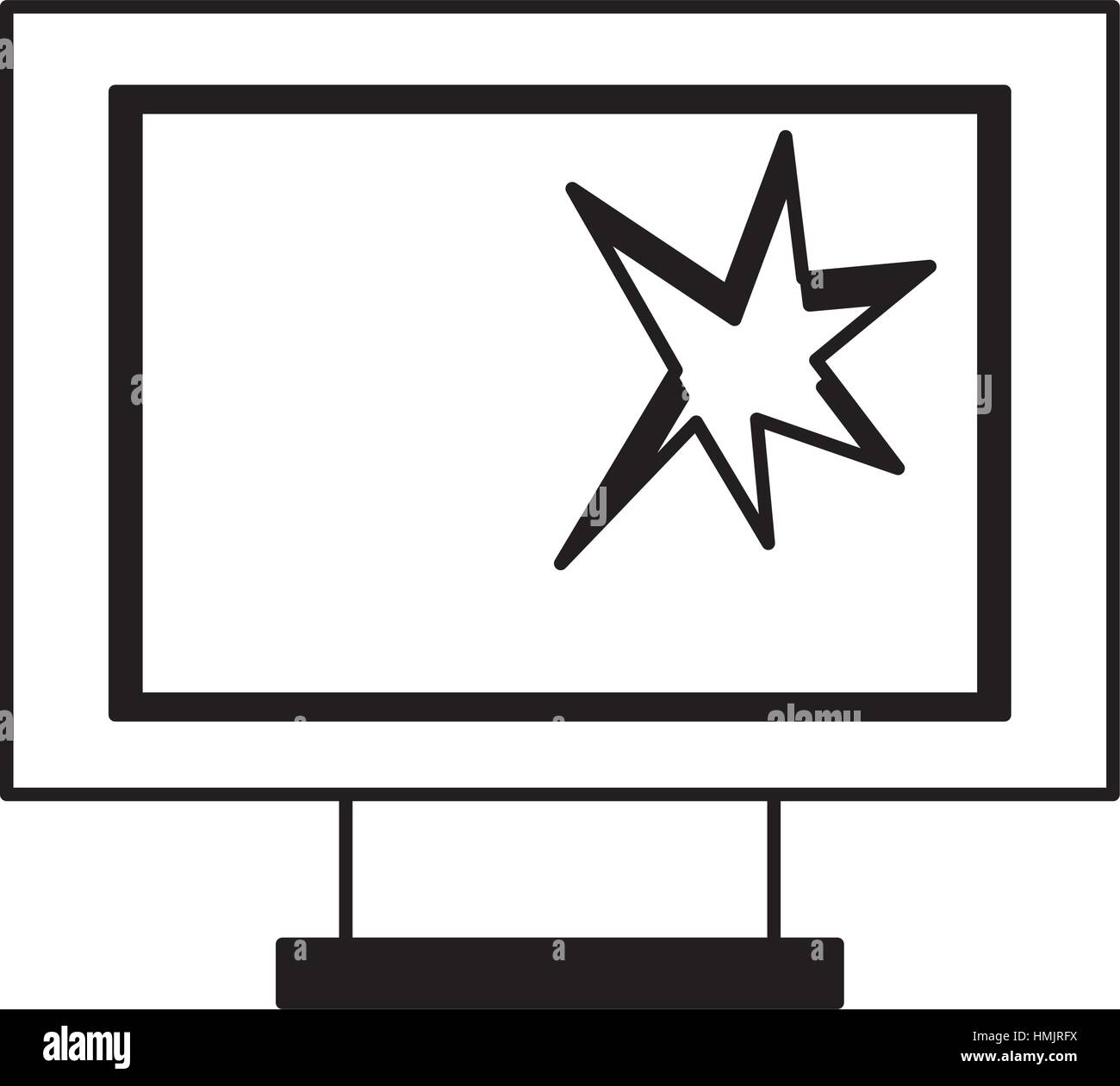 Il monitor di un computer rotto icona isolato illustrazione vettoriale design Illustrazione Vettoriale