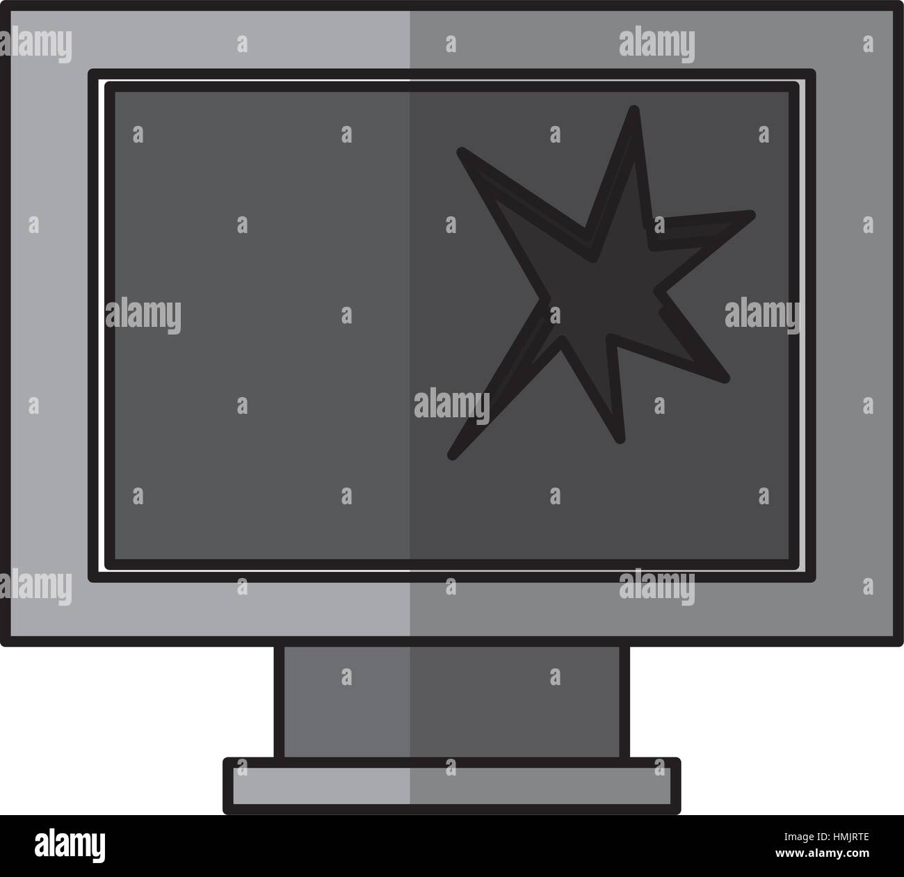Il monitor di un computer rotto icona isolato illustrazione vettoriale design Illustrazione Vettoriale