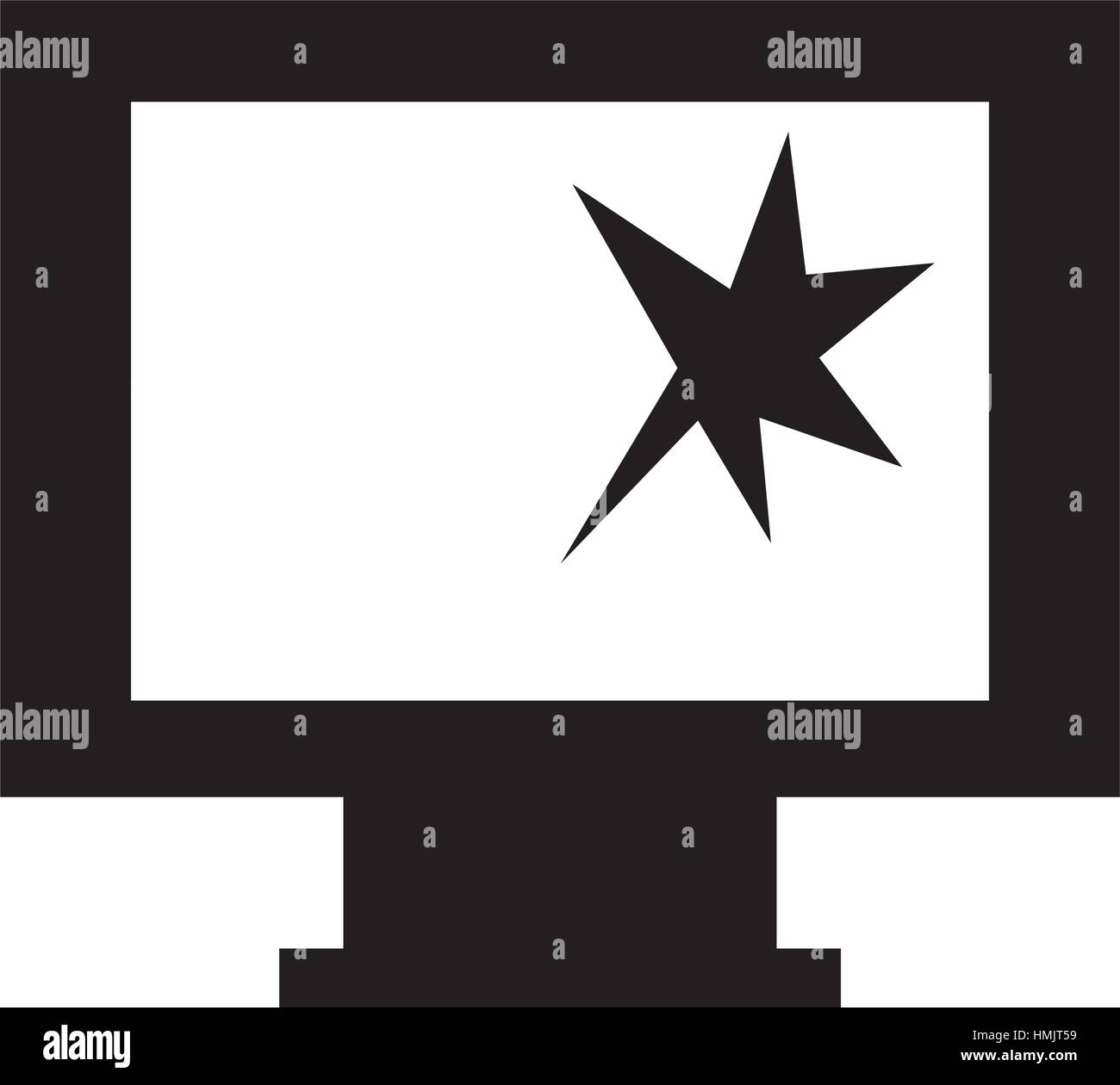 Il monitor di un computer rotto icona isolato illustrazione vettoriale design Illustrazione Vettoriale