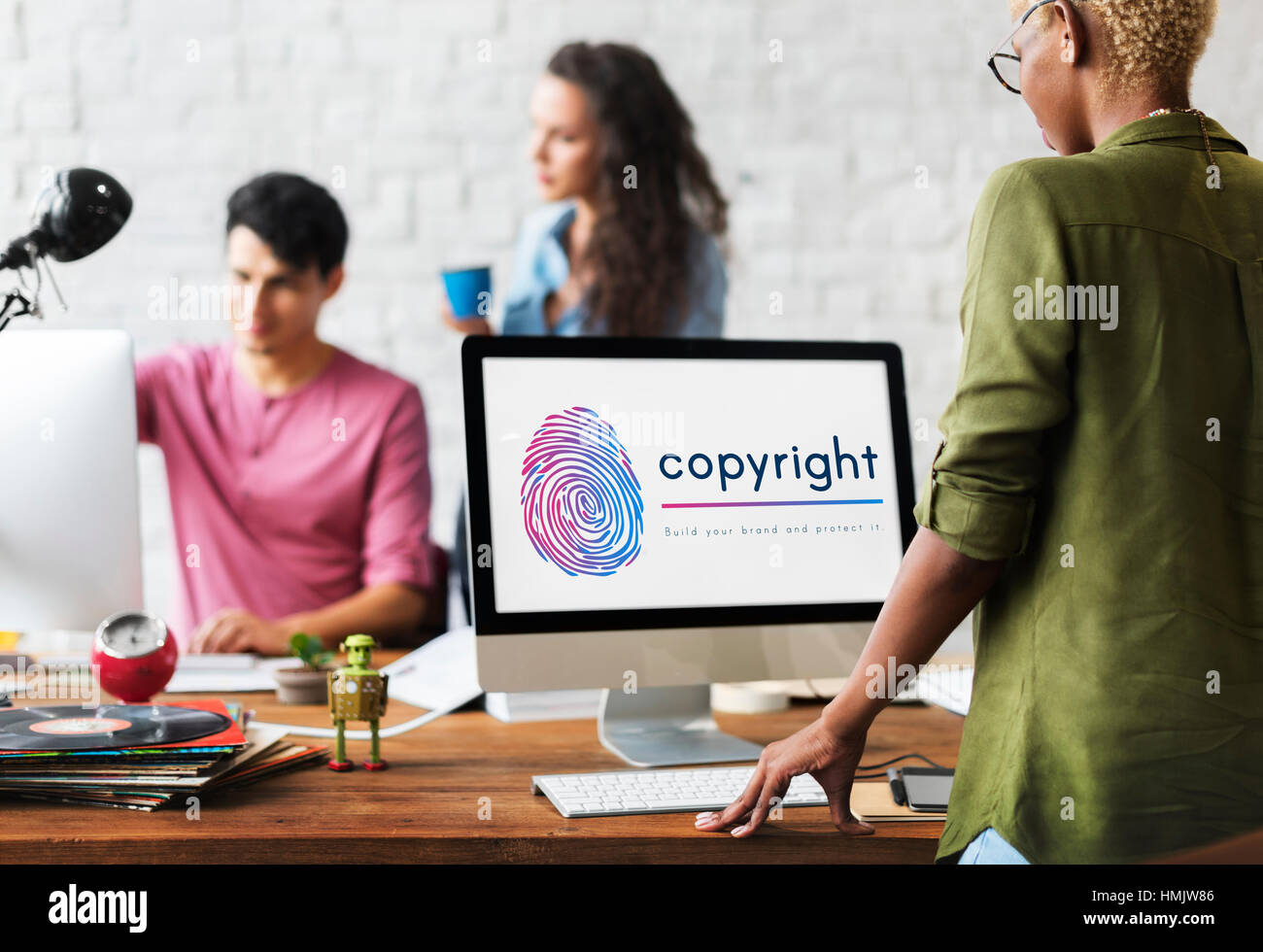 Logo Design brevetto Concetto di impronte digitali Foto Stock