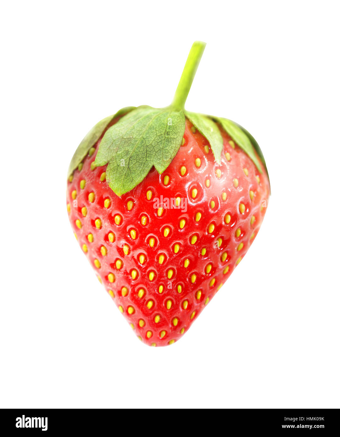 Foto vivaci con fragole rosse su sfondo bianco Foto Stock