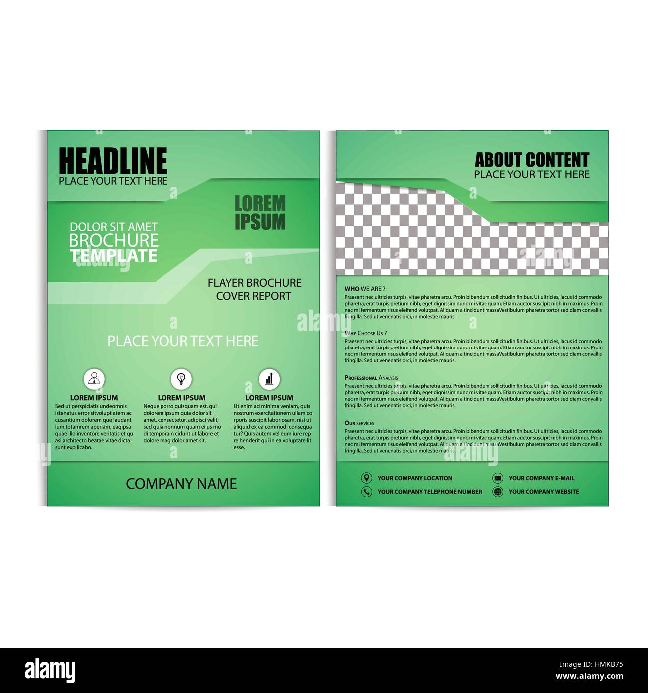 Brochure design, flyer template in formato A4, il Vettore, illustrazione Illustrazione Vettoriale