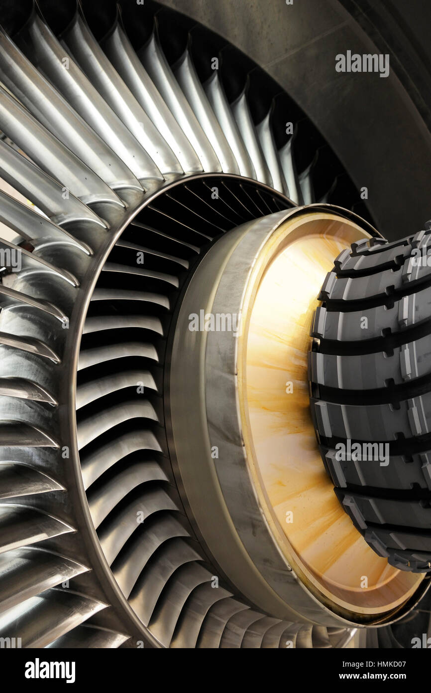 Rolls-Royce Trent 900 jet aero-motore di manutenzione e revisione presso SAESL Singapore Aero Engine Services Pte Ltd Foto Stock