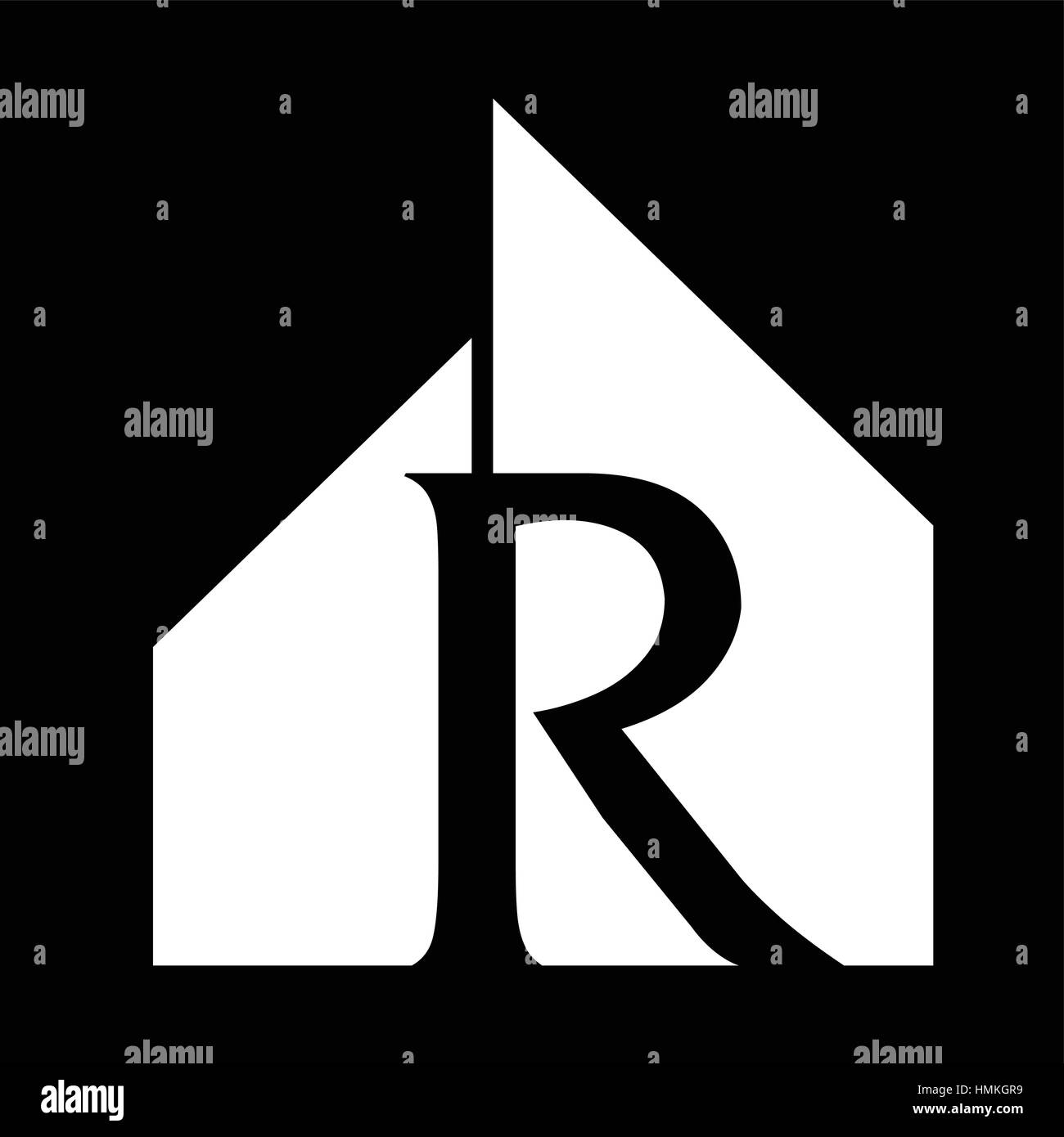 Real Estate la lettera R Illustrazione Vettoriale
