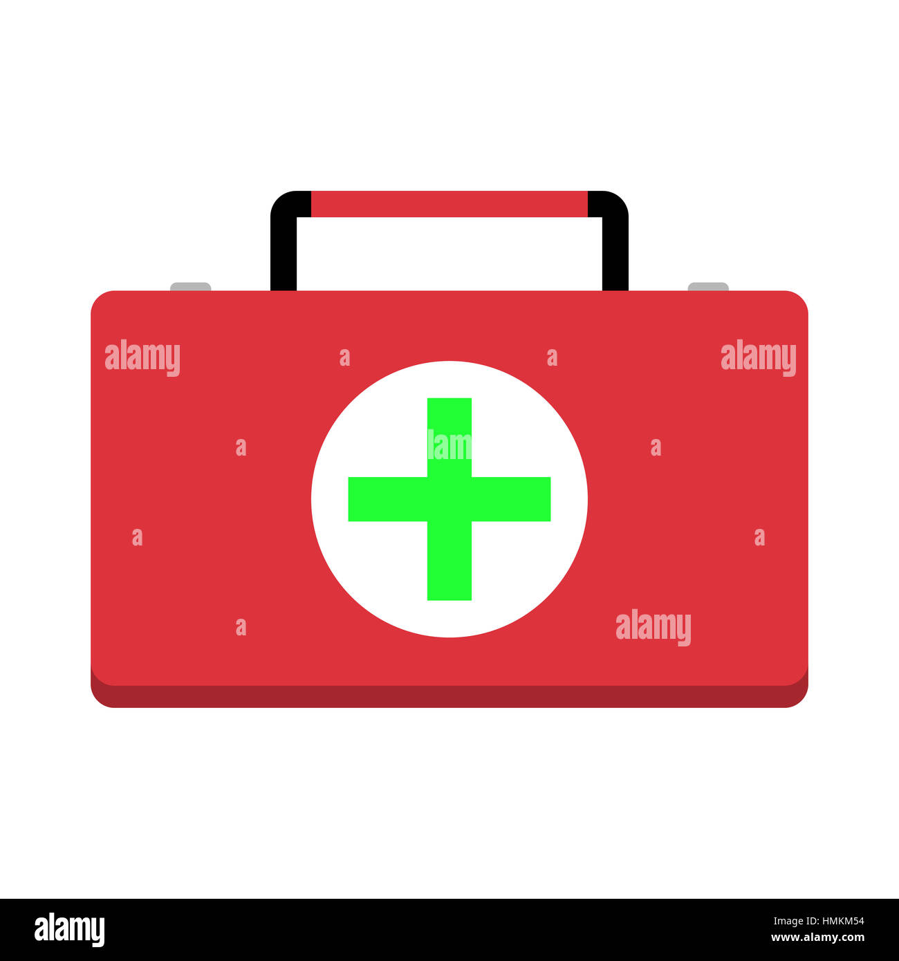 Kit di primo soccorso. Medicina sanitario, medico cura della guida, illustrazione vettoriale Foto Stock