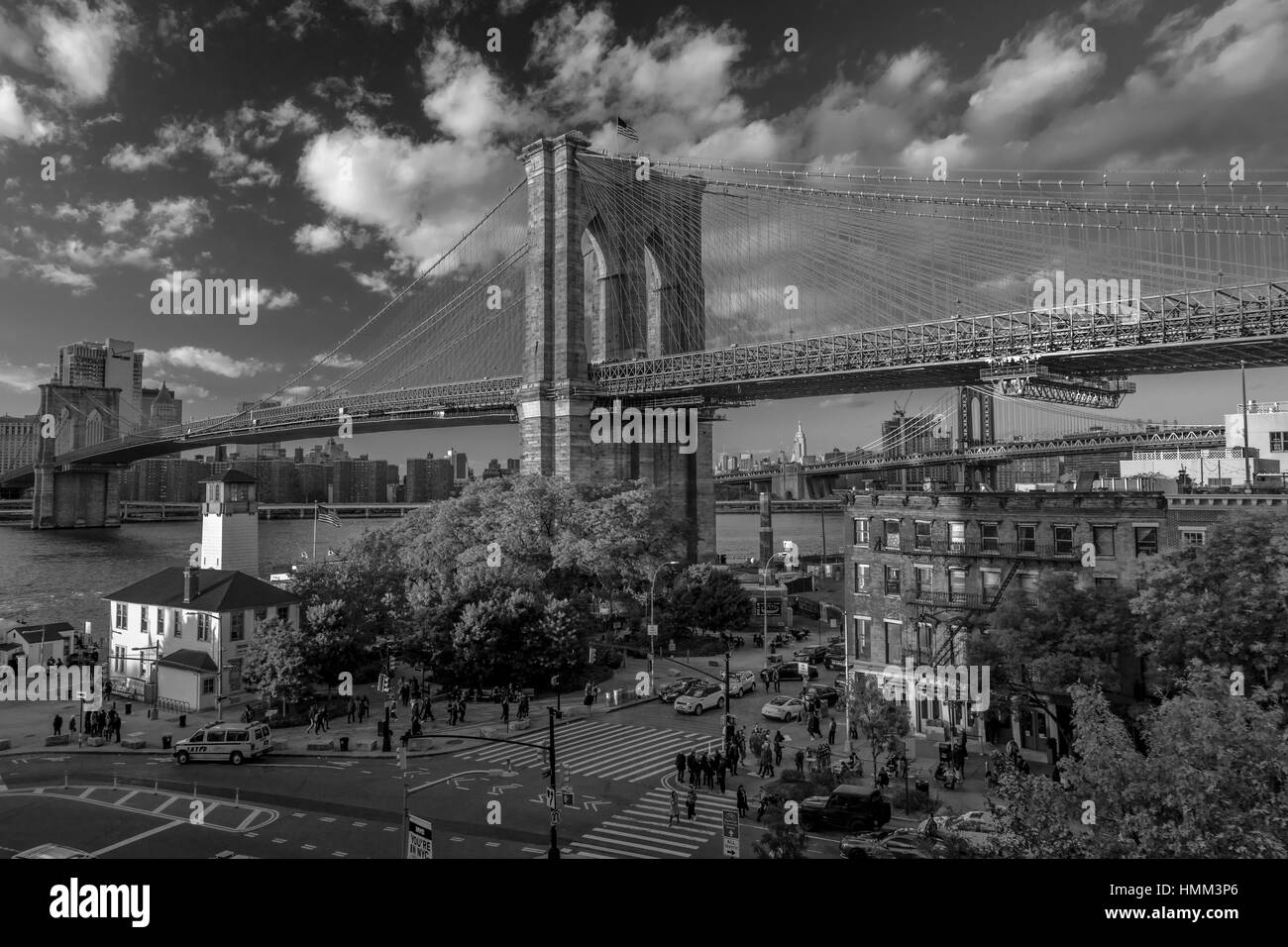 Ottobre 24, 2016 - BROOKLYN, NEW YORK - Ponte di Brooklyn e visto al magic ora, Tramonto, NY NY Foto Stock