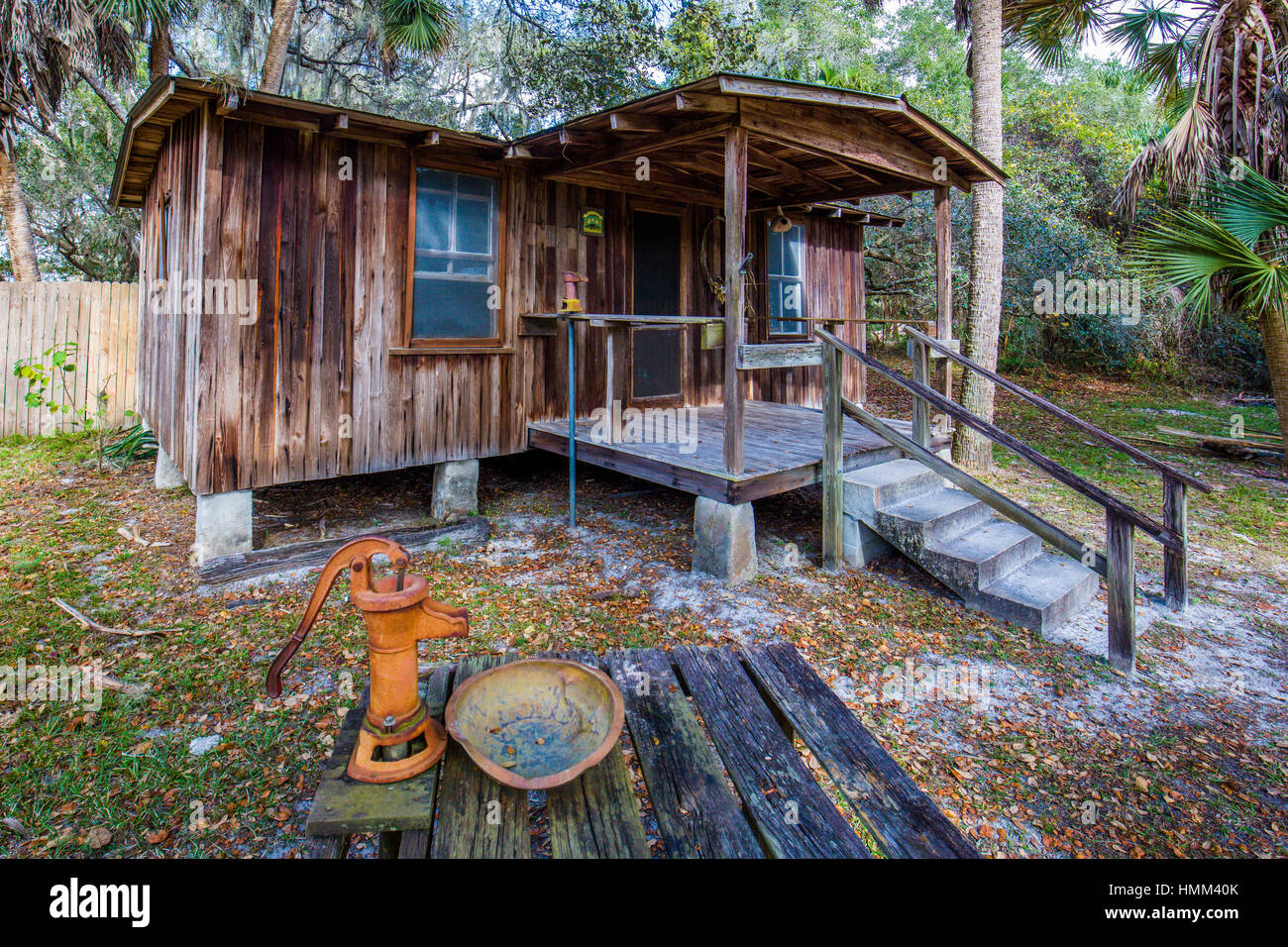 Pioneer cabina in corrispondenza di Crowley Museum & Centro Natura in Sarasota Florida Foto Stock