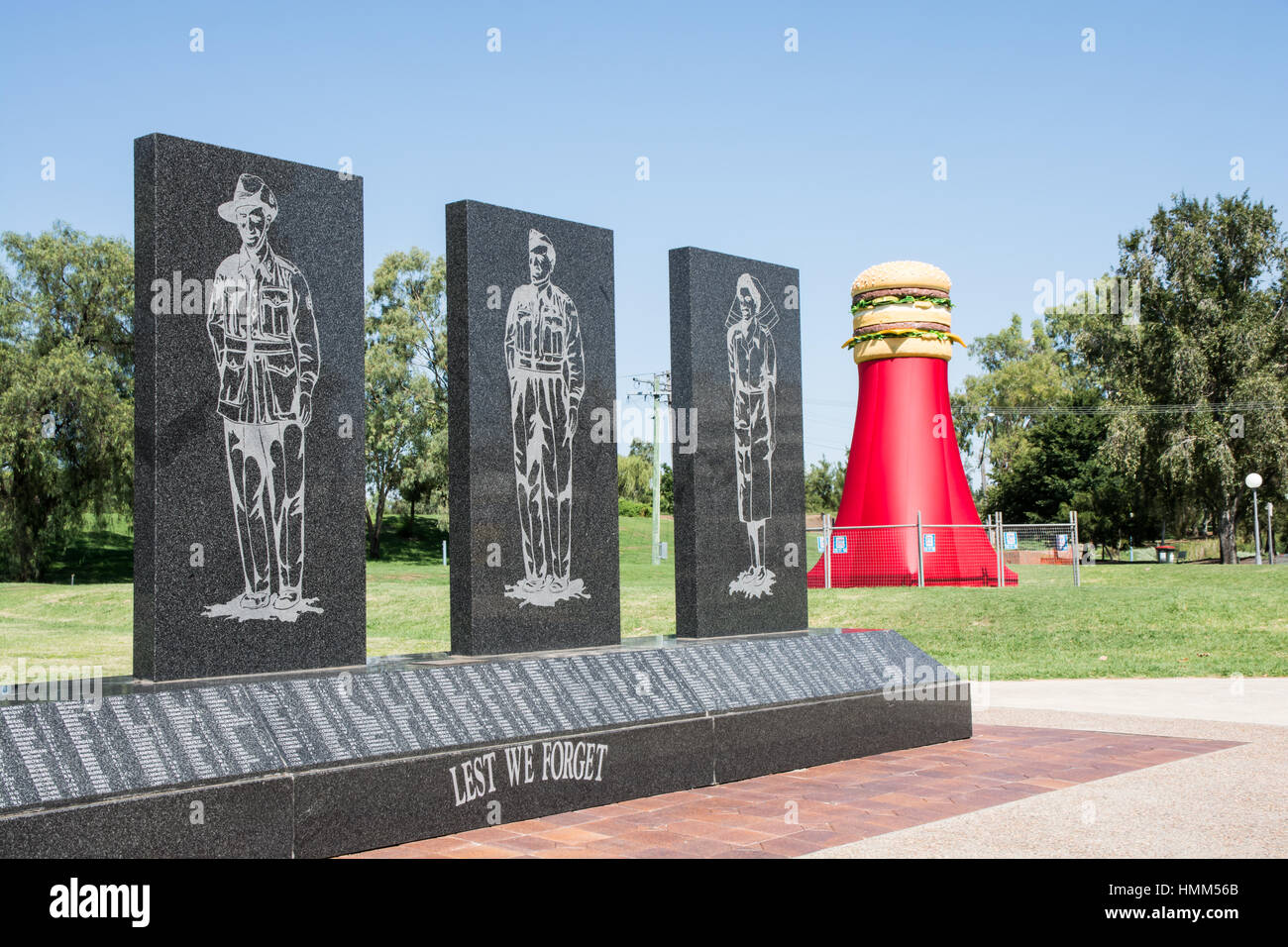 Giant Big Mac Hamburger sul display a Tamworth NSW Australia. Foto Stock