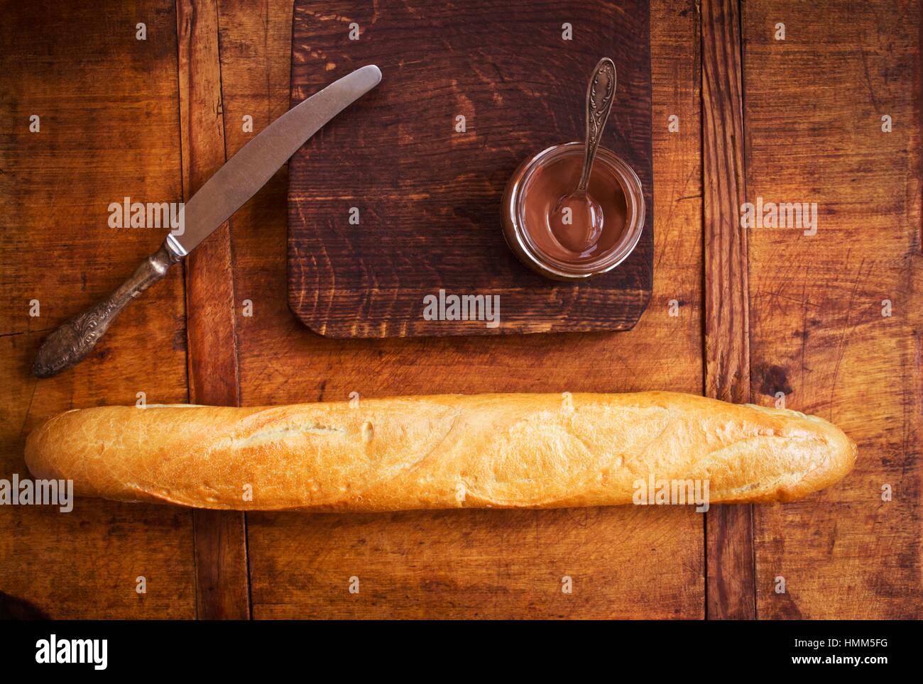 Baguette francese con impasto di cioccolato Foto Stock