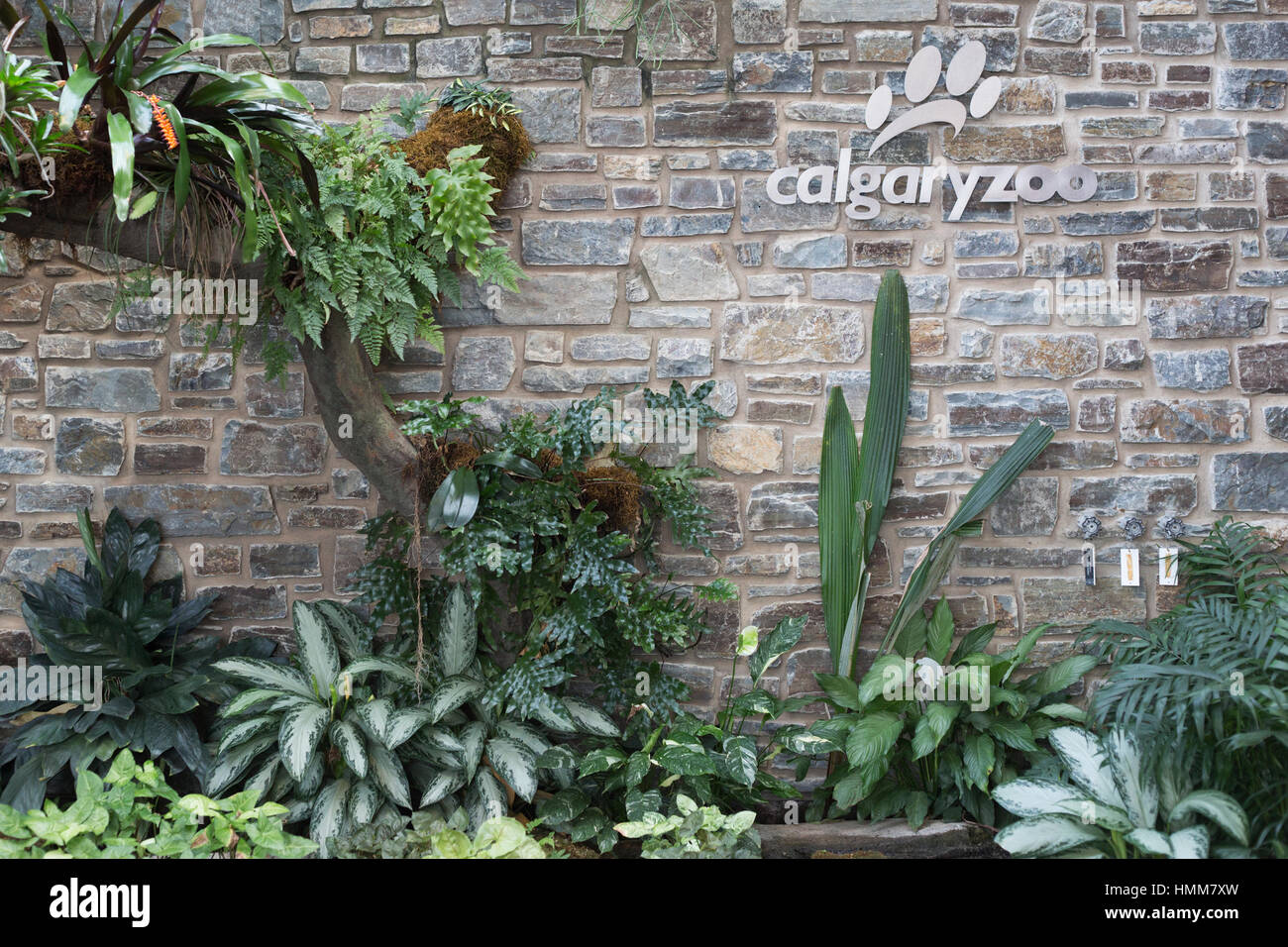 Ingresso al conservatorio Enmax giardini presso il Zoo di Calgary Foto Stock