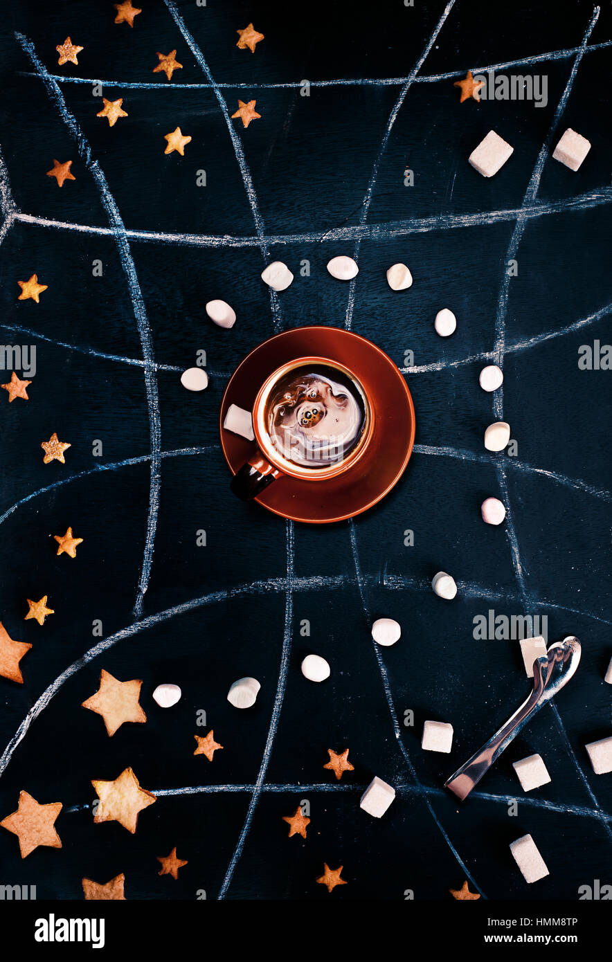 Caramelle nello spazio: Caffè buco nero Foto Stock