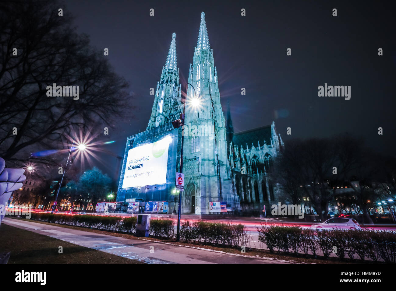 Votivkirche - Chiesa Votiva, Vienna Foto Stock