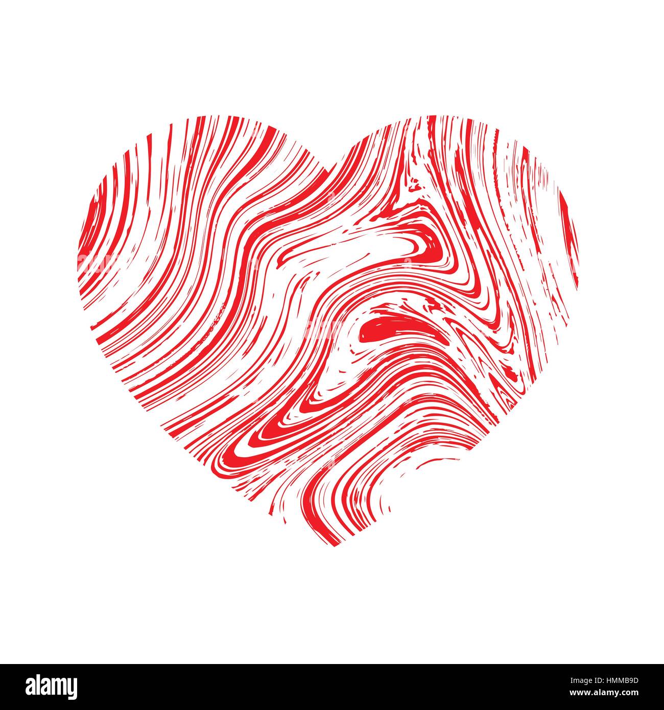 Effetto Marmo cuore. Il giorno di San Valentino. Illustrazione Vettoriale. Illustrazione Vettoriale