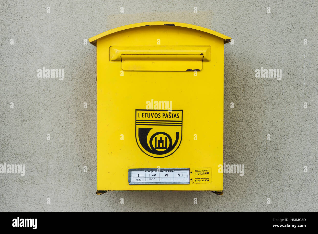 Detailansicht eines litauischen Briefkastens, Litauen, Baltikum, Europa | Dettaglio foto di una cassetta postale lituano, Lituania, paesi baltici, Europa Foto Stock