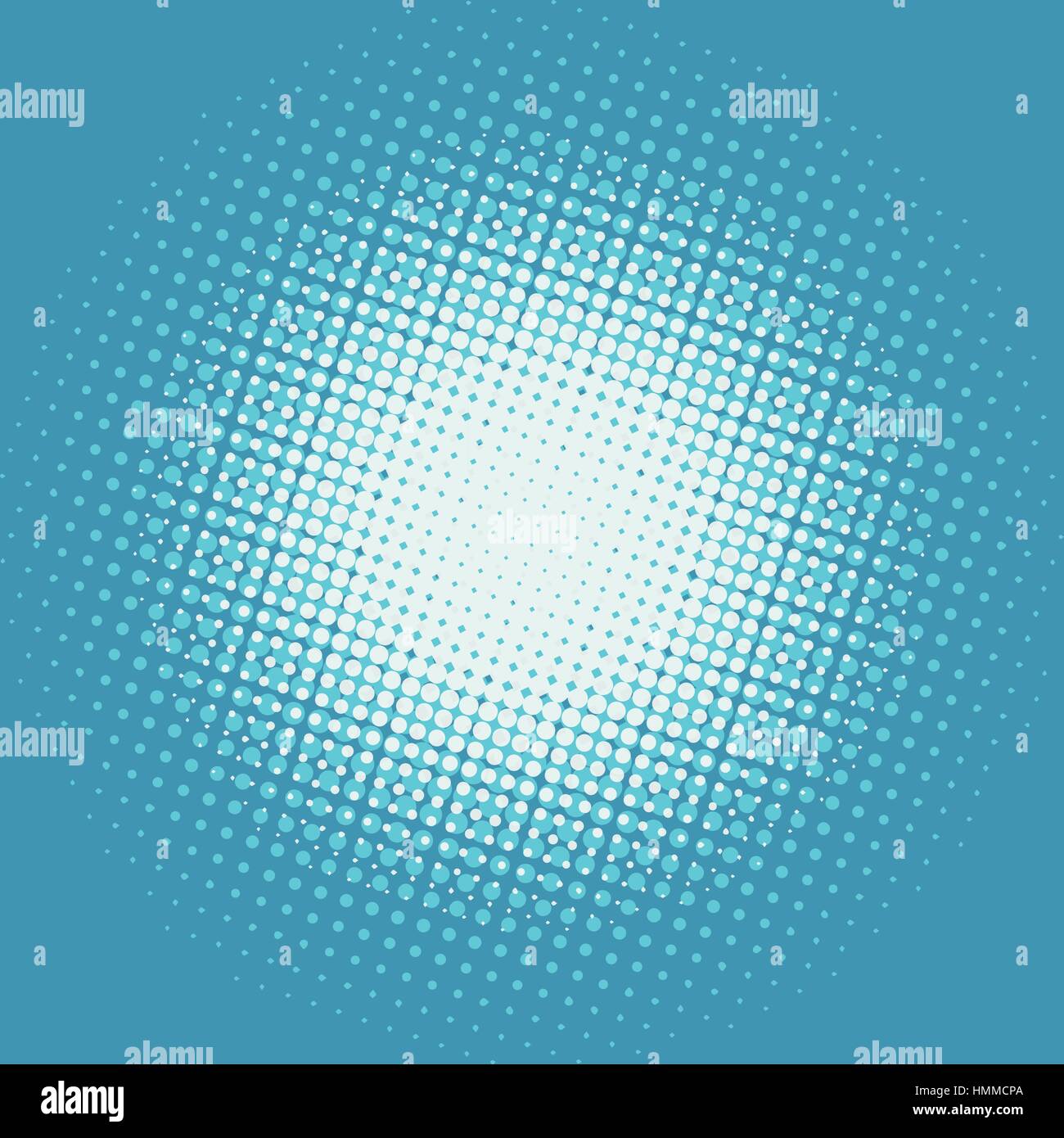 Halfton punto bianco su uno sfondo blu Illustrazione Vettoriale