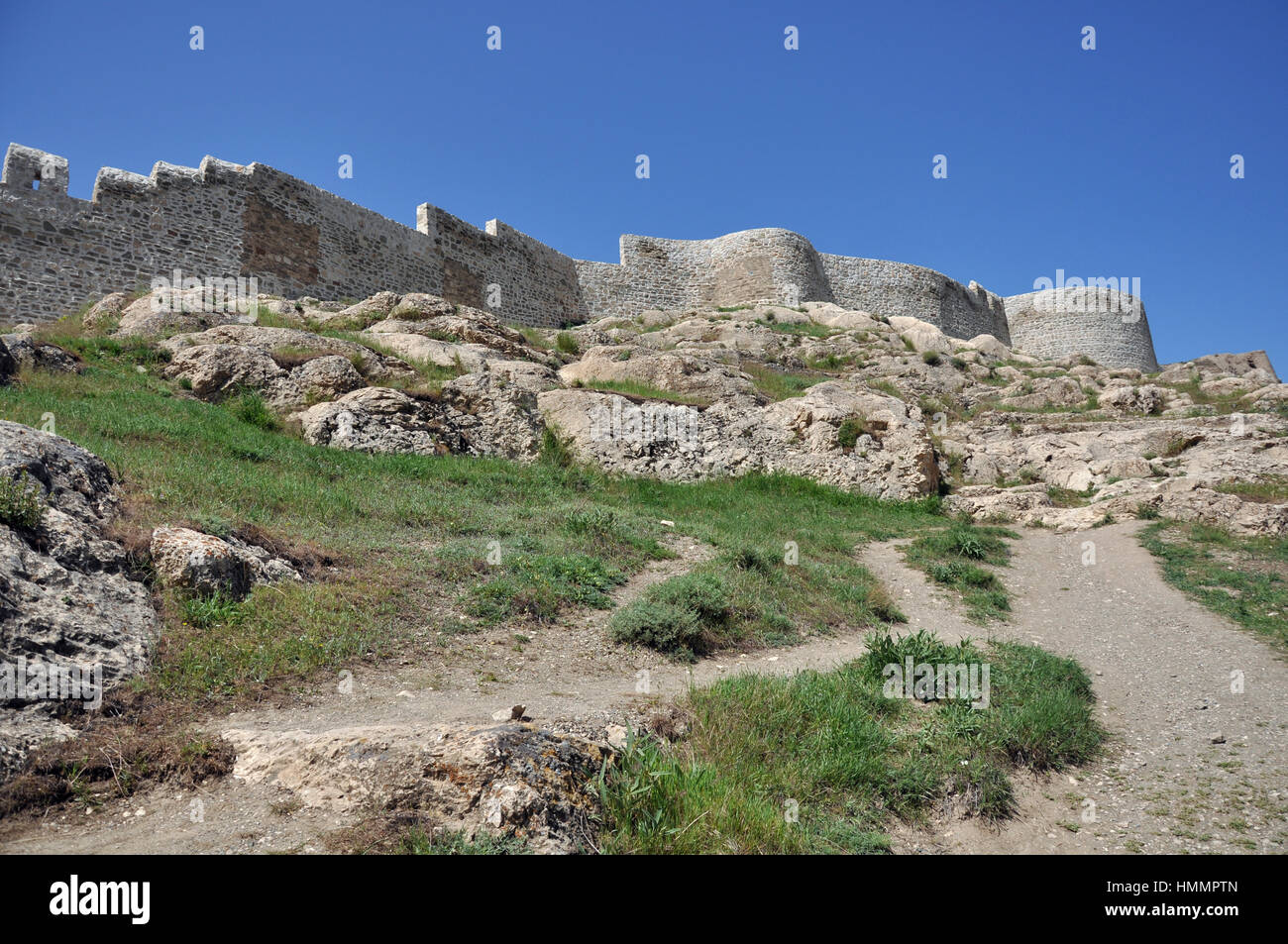 Il vecchio castello a Van - Turchia orientale. Foto Stock