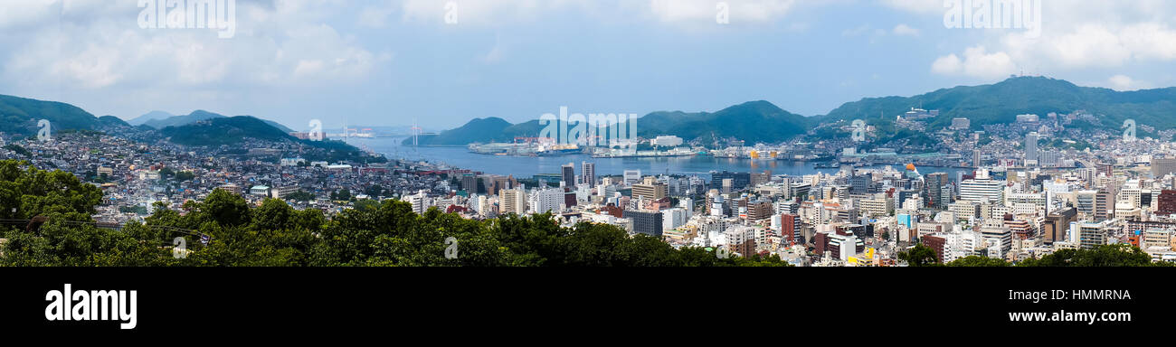 Nagasaki Bay a Nagasaki, in Giappone Foto Stock