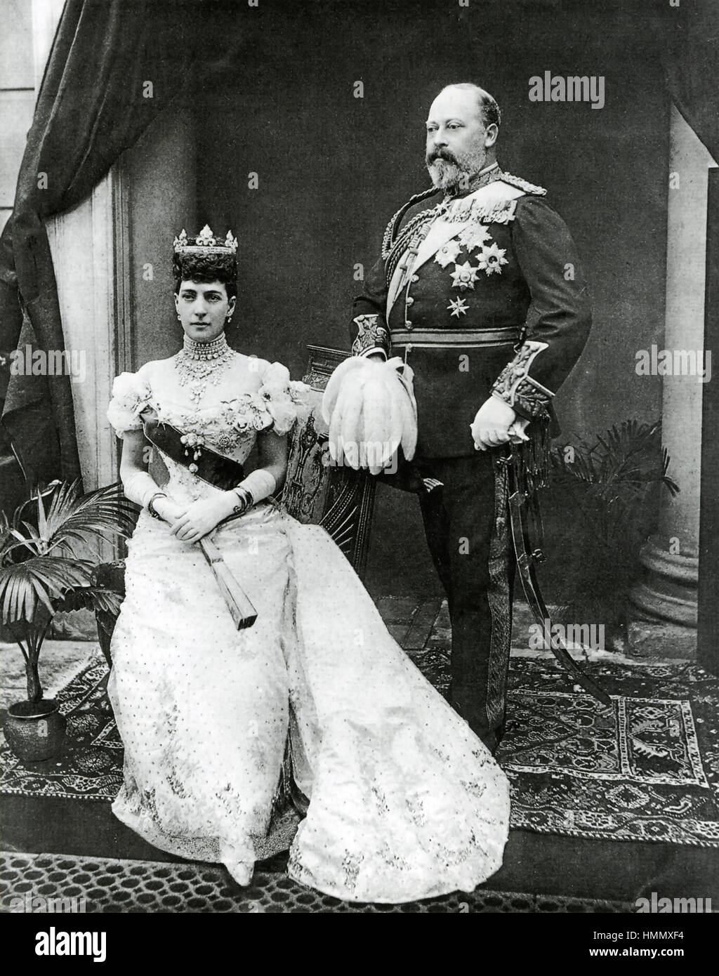 EDWARD VII (1841-1910) con la moglie Alexandra della Danimarca Foto Stock