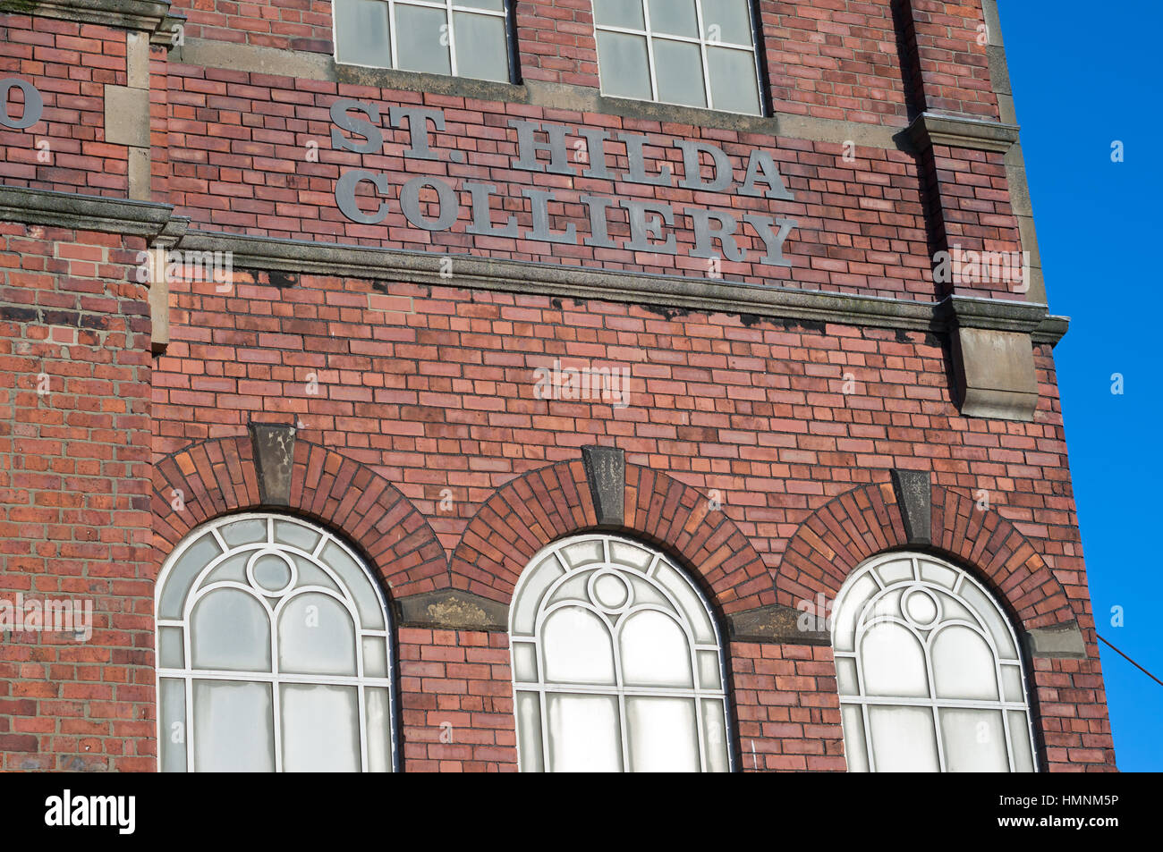 La testa pozzo di St Hilda colliery, South Shields, North East England, Regno Unito Foto Stock