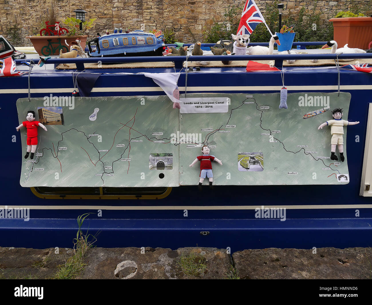 Battelli a 200 anno celebrazione del Leeds Liverpool Canal a Burnley Lancashire Foto Stock