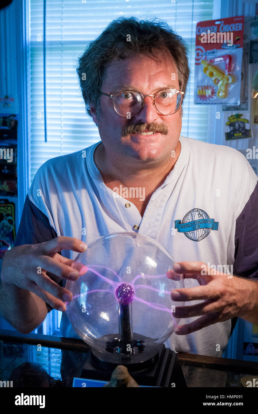 L'autore David Hatcher Childress al mondo Explorers Club in Kempton, Illniois. Foto Stock