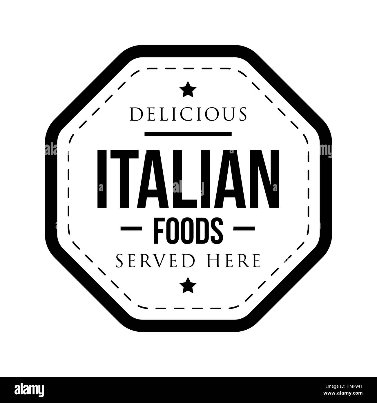 Deliziosi cibi italiani timbro vintage Illustrazione Vettoriale