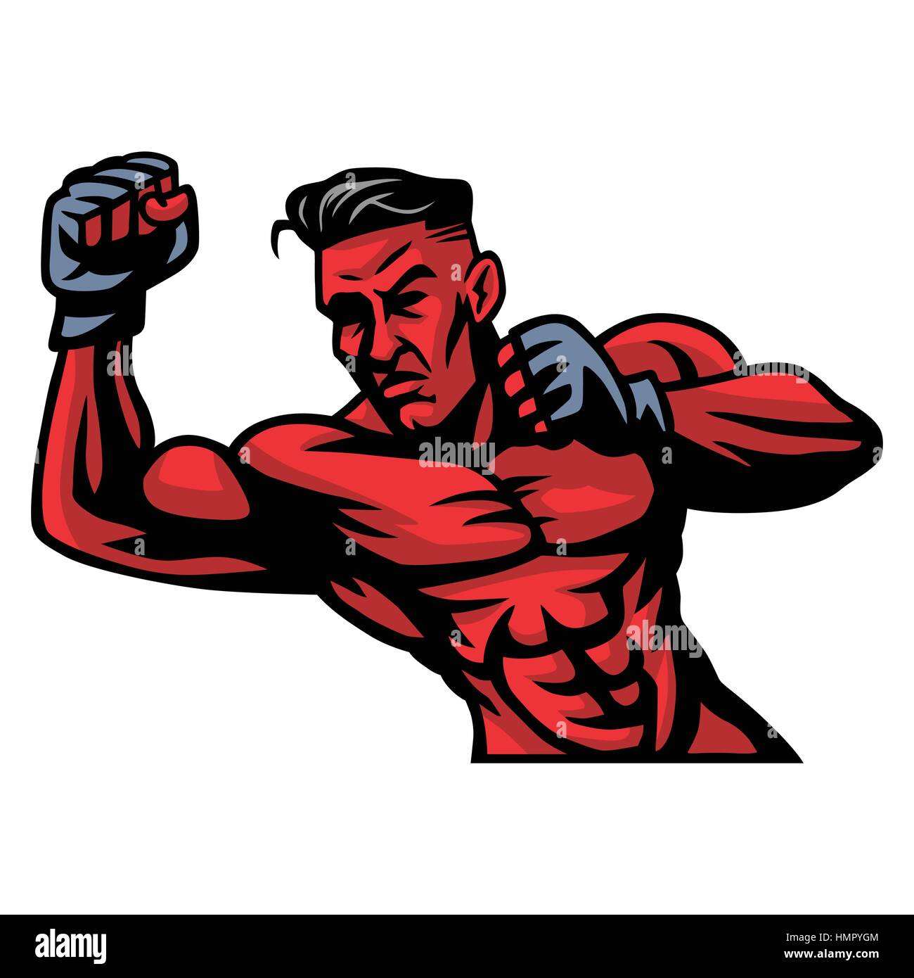 MMA Fighter Mascot illustrazione vettoriale Illustrazione Vettoriale