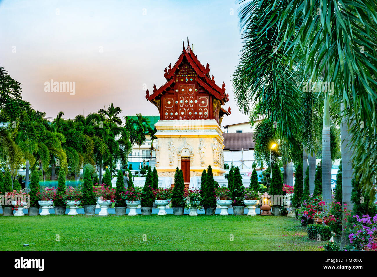 Tempio buddista di Chiang Mai, Thailandia Foto Stock