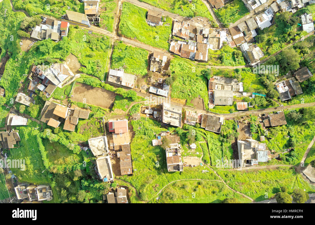 Quito Ecuador Periferia Quartiere Drone Foto Aerea Foto Stock