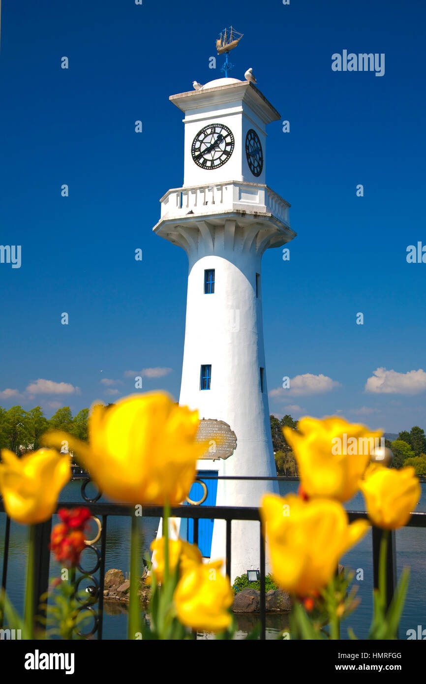 Il capitano Scott Faro Memoriale, Roath Park, Cardiff Wales, Regno Unito Foto Stock