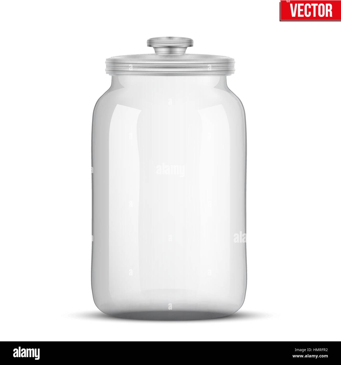Grandi vasi di vetro per bulk e prodotti liquidi con copertura in vetro.  Illustrazione di vettore isolato su sfondo bianco Immagine e Vettoriale -  Alamy