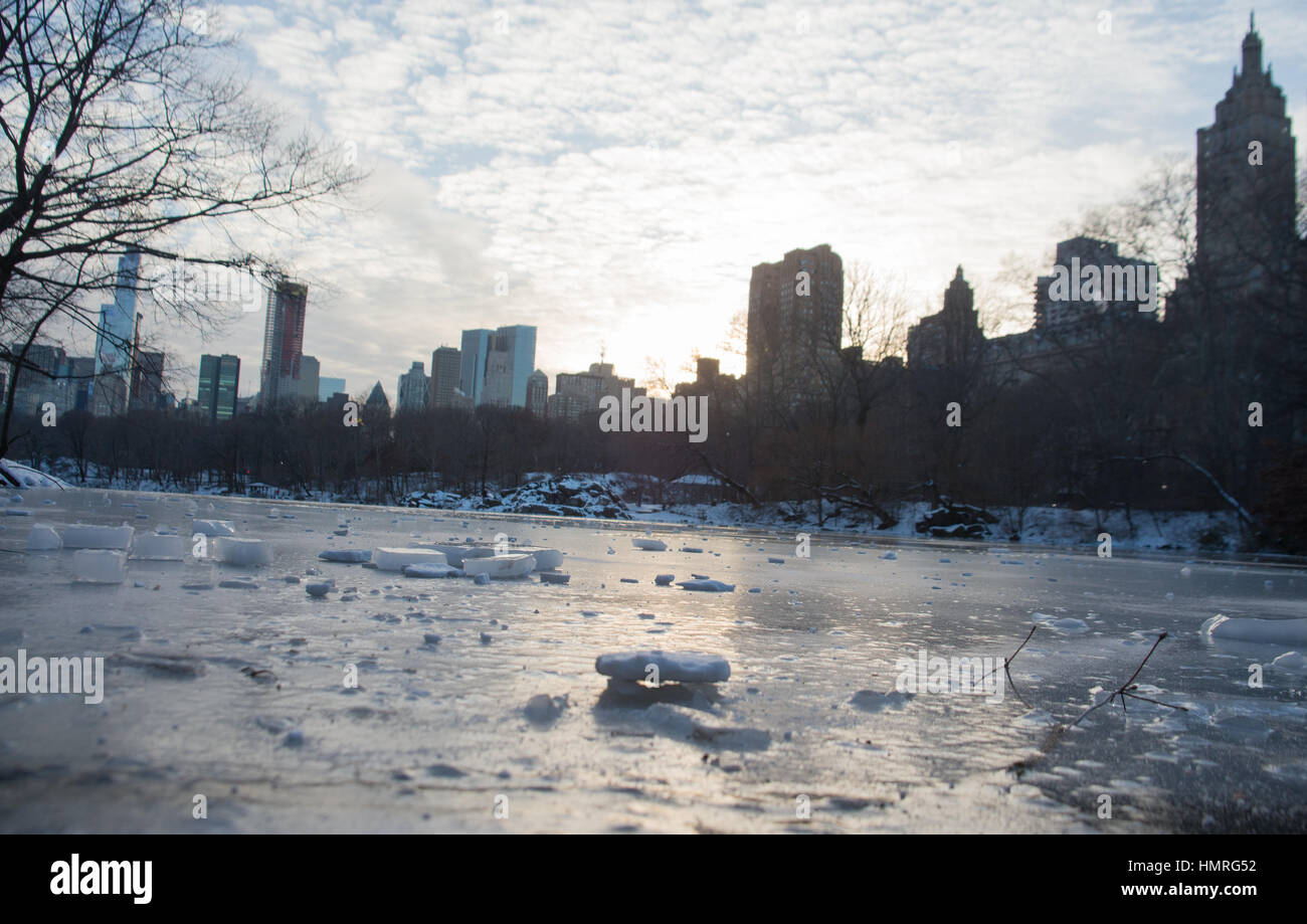 Inverno a Central Park di New York City Foto Stock