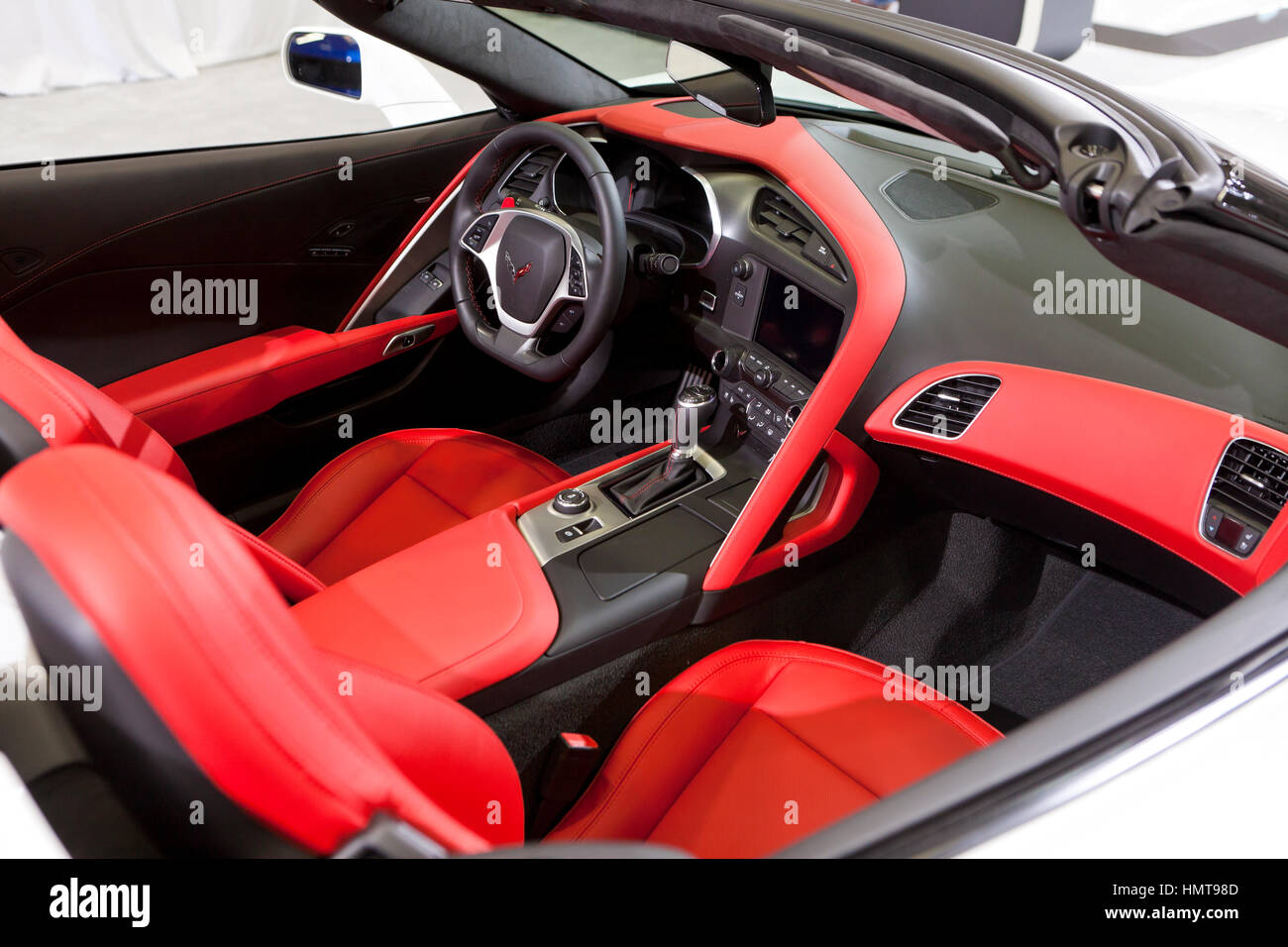 2017 Chevy Corvette Stingray Convertible sul display a Washington Auto Show - Washington STATI UNITI D'AMERICA Foto Stock
