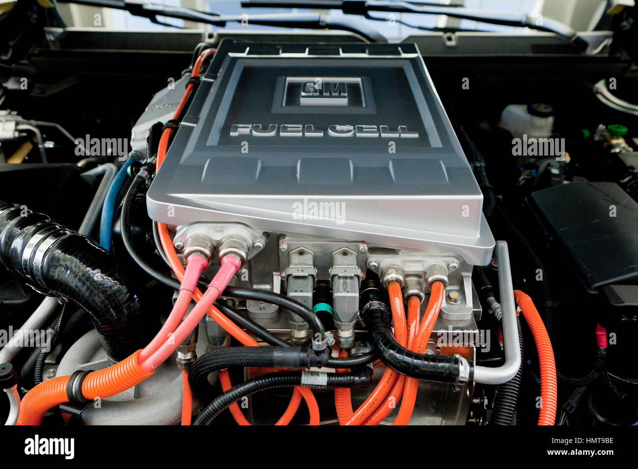 GM cella a combustibile idrogeno auto motore Bay - USA Foto Stock