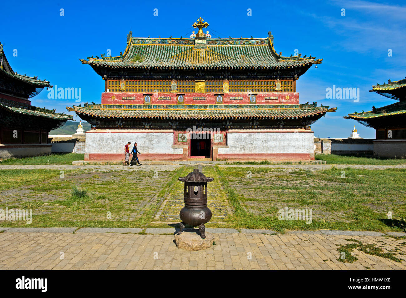 Il tempio principale, Erdene Zuu monastero, Kharkhorin, Övörkhangai Aimag, Mongolia Foto Stock