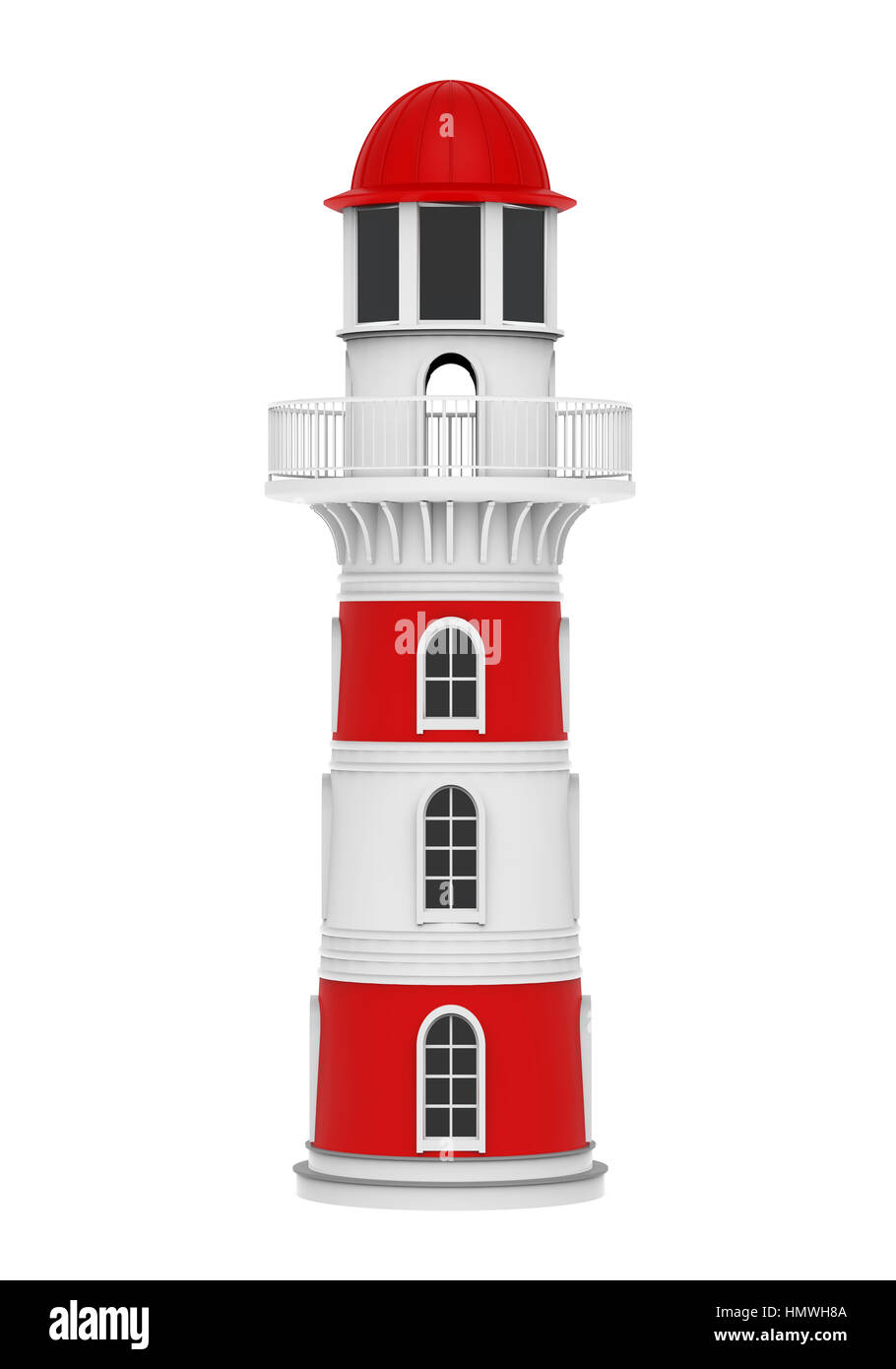 Faro rosso isolato Foto Stock