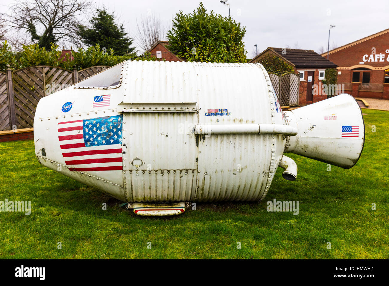 NASA Space rocket pod pod di atterraggio torna alla massa Pod space shuttle pod di escape Foto Stock