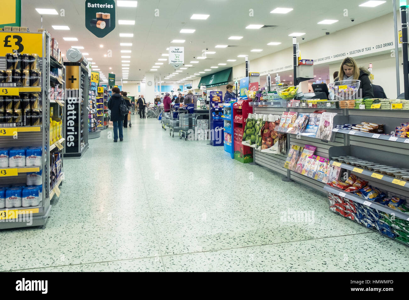 L'interno di un supermercato Morrisons. Foto Stock